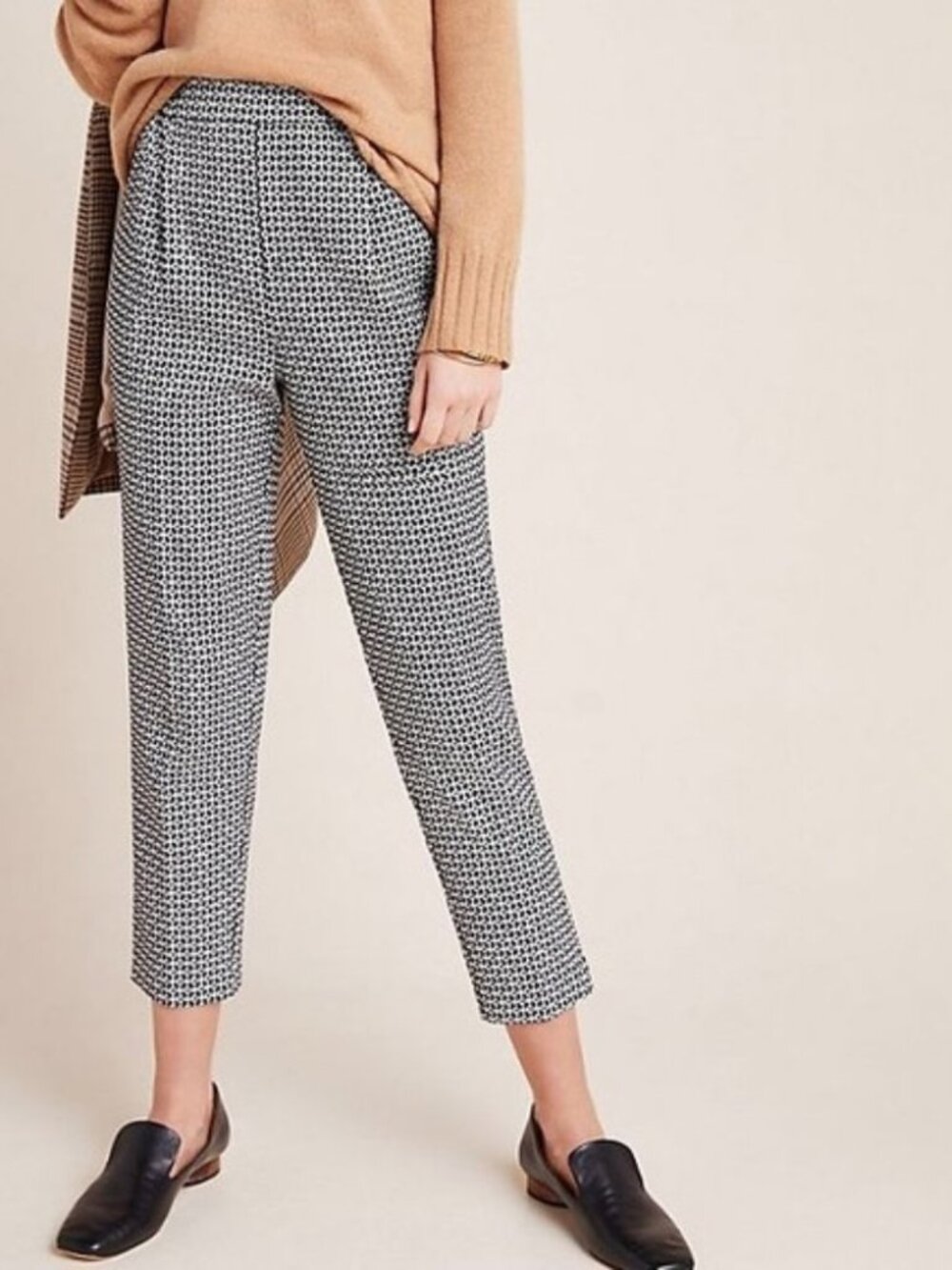 Anthropologie Larkin Jacquard Tapered Trousers S